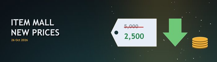 [SHOP] Item mall: new prices